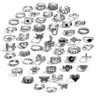 15-63 PCS Vintage Silver Knuckle Rings Set for Women Teen Girl, Stackable Joint Finger Statement Rin