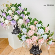 The Craft Decor 50pcs Pastel Flower With Leaf Bunga Telur | Kahwin | Bunga Pahar