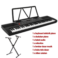 Piano Elektronik 61 Keys / Keyboard Electronic 61 Keys Lengkap Mic