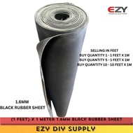 【1Feet】Black Rubber Sheet -Plain 1.6MM (1/16") TIKAR GETAH HITAM