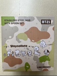 Line friends steel mug & spoon set輕身不鏽鋼杯連餐具