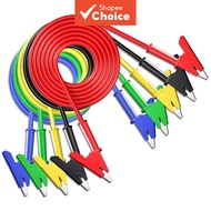 Dual Ended Alligator Clips Insulated Test Leads Flexible Copper Wire Cable 3.3Ft/1M For Electrical T