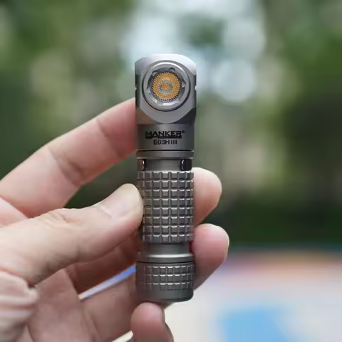 Manker E03H III Ti Right Angle EDC Flashlight with A Headband 1200 Lumens Mini Torch Light