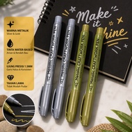 4 PCS (2 PAIRS) Permanent Marker Metallic Chrome Gold Silver 1.5mm - GN550