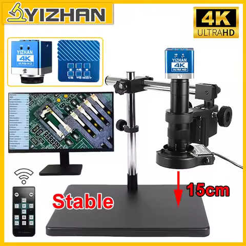 4K 60MP UHD 1080P 60FPS Electron Video Microscope IMX415 1/2.7" HDMI Type-C Soldering Microscope Cam