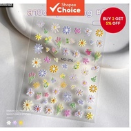 New Style 5D Oil Painting Flower Embossed Manicure Sticker Waterproof Peel-Off Stick M0-206