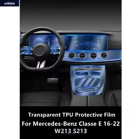 For Mercedes-Benz Classe E 16-22 W213 S213 Car Interior Center Console Transparent TPU Protective Fi