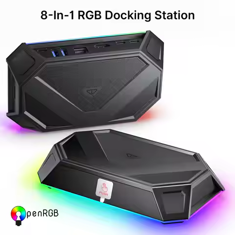 RGB Docking Station for Steam Deck, 8 in 1 Steam Deck Dock with HDMI 2.0 4K@120Hz for Valve Steam De