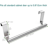 Stainless Steel Over Door Towel Rack Bar Holders for Universal Fit on Over Cabinet Cupboard Doors ，9