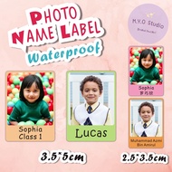 50Pcs Personalised Photo Name Label | ID Photo Name Sticker | Waterproof Name Sticker | School Label