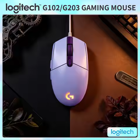 Logitech G102 Prodigy Gaming Mouse, 1ms Report Rate, RGB Lighting, Mechanical Buttons, PC Compatible