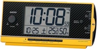 Seiko NR539Y Alarm Clock, Radio Wave, Digital, Loud Volume, Pixis RAIDEN Rayden Yellow, 3.0 x 6.6 x 2.2 inches (77 x 167 x 57 mm)