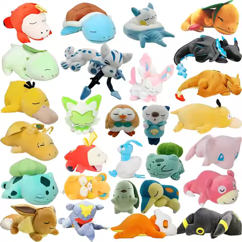 35styles Sleeping Series Pillow Soft Stuffed Plushie Anime Toys Mew Charizard Dragonite Squirtle Kid