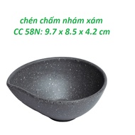 Gray matte melamine plastic dipping sauce bowl size 9,7x8,5x4,2cm - cc58n