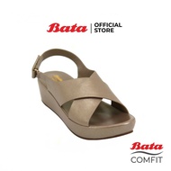 Bata COMFIT รองเท้าลำลอง SANDAL แบบสวม รัดส้น สีน้ำตาลมุก รหัส 6618844 Ladiescomfort