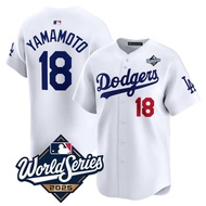 American MLB 2025 Men's Los Angeles Dodgers No.18 Yoshinobu Yamamoto Player Embroidered Jersey