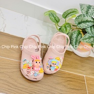 Pink slippers/pink classic slippers/pink carrot slippers - free 14 2D, 3D charms of your choice