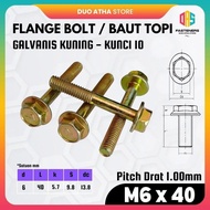 Flange Bolt M6x40 / Flange Bolt M6x40 / M6x40 Galvanized Yellow Cap Bolt Key 10