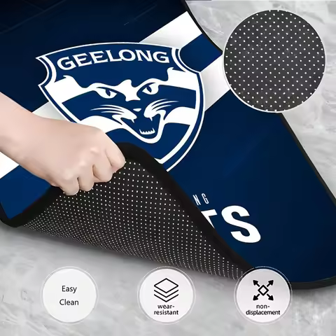4pcs AFL Geelong Cats Design Elements Universal SUV Car Floor Mats, Suitable For All Vehicles Front