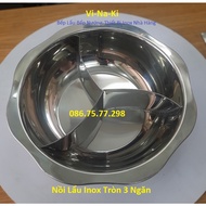 3-compartment round stainless steel hot pot, 3-compartment under-counter round induction cooker, res