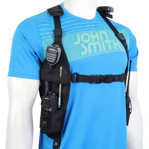 Abbree Double Shoulder Holster Chest Front Pack for Baofeng BF-888S UV-5R UV-82 UV-9R Plus Pro UV-13