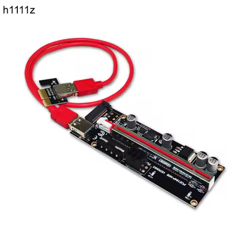 Newest PCI-E Riser 009S Plus PCI-E 1X TO 16X Slot Adapter Riser Card 60cm USB 3.0 Red Cable 4pin 6pi
