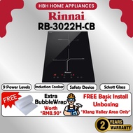 【Delivery Within 5 Days】Rinnai | RB-3022H-CB | 30cm 2-zone Induction Hob | 2 Cooking Zones | Auto Pa