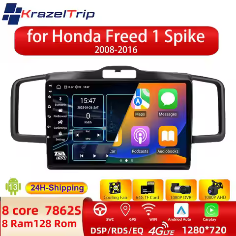 8 Core QLED 4G DSP RDS Car Radio for Honda Freed 1 Spike 2008 - 2016 Carplay Android Auto Stereo GPS