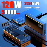 120W 50000Mah High Capacity Power Bank 4 In 1 Fast Charging Portable Battery Charger For Powerbank 2024