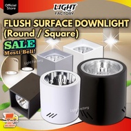 Flush Surface Mounted Downlight 4" 6" 8" E27 Holder Milo Tin Light Round/Square Ceiling Lamp Black/W