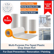 Multi-Purpose Pre-Taped Plastic Drop Sheet Roll (Dust Prevention/Renovation/HIP/Painting)