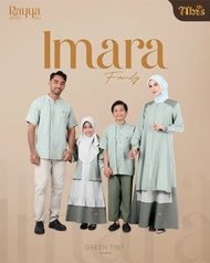 Sarimbit 2024 Nibras Rayya Series IMARA GREEN TINT Baju Muslim Kemeja Couple set Family Gamis Koko Dewasa Anak Remaja Seragam Lebaran Keluarga