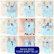 Set Family Biru Baby Blue. Baju Raya 2024. Baju Raya Plussize. Sedondon Ibu Anak. Baju Melayu. Kurta