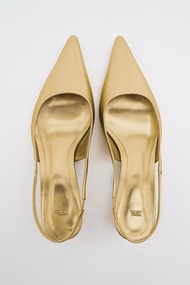 ZARAˉ 2023 Spring New Womens Shoes Leopard Print Animal Print Dew Heel Low Heel Sandals Womens Point