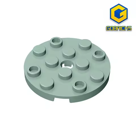 Gobricks 60474 10pcs Round Plate 4x4 Bricks Parts with Hole MOC SETS Model Assembles Building Blocks