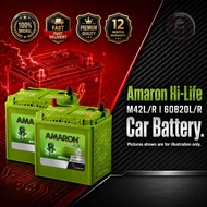 [SABAH] | AMARON CAR BATTERY | M42L | M42R / 60B20L | 60B20R | MAINTENANCE FREE | 12 MONTHS WARRANTY