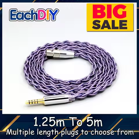 For AKG K371BT Beyerdynamic DT177x GO Pioneer HDJ-X10 Type2 1.8mm 140 cores litz 7N OCC Headphone Ca