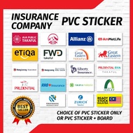 Insurance Company PVC Sticker Sign (10cmx20cm) / Waterproof /Syarikat Insurans /Sticker Kalis Air  ✅