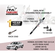 100% NEW STEERING RACK ASSY ASSEMBLY 53601-TA0-003 HONDA ACCORD TAO 2.0 2.4 AUTO R20A K24Z (2008-201