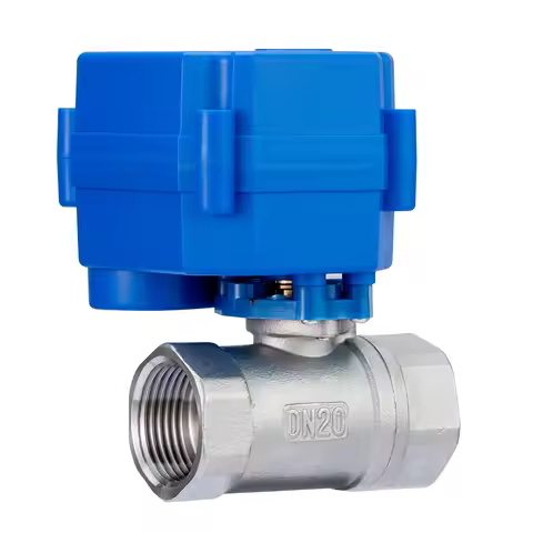 DN20 3/4" stainless steel Two Way Motorized Ball Valve, DC5V 12V 24V AC220V Electrical Ball Valves 3