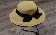 [全新] 百搭 黑色蝴蝶結 大人 可調節 折疊 摺疊 便攜 (56-58cm) 有防風繩 沙灘帽 太陽帽 漁夫帽 草帽 防曬 防晒 UV Cut UPF50+++ (Ribbon Beach Hat, Sun hat, Bucket hat, Straw Hat) 夏日必備