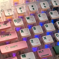 【Korean Keycaps】116 Keys Korean Keycap Pink Translucent Pudding Keycaps ASA Profile PBT PC Small Fre
