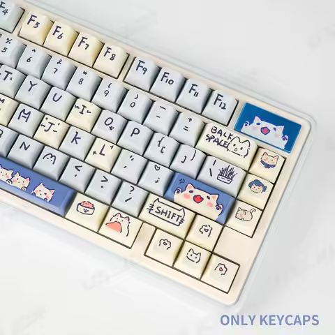 USLION 95Keys Cartoon PBT Keycaps Cherry Profile Customized Key Caps for 61/64/68/75/84Keys Gaming M