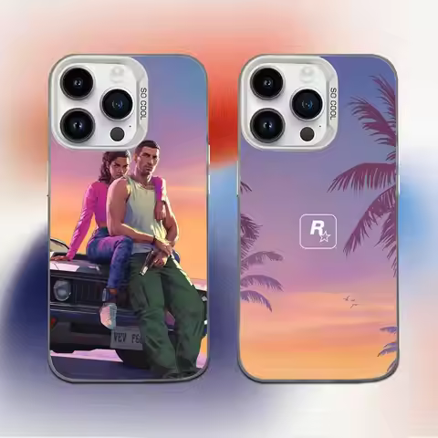 GTA 6 Game Grand Theft Auto Phone Case For iPhone 16,15,14,13,12,11,Mini,Pro,E,MAX White Candy Matte