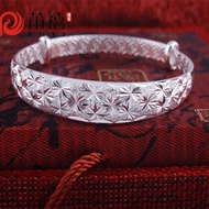 Pure Silver 999 Gypsophila Sliding Bracelet Sterling Silver Ladies Silver Bracelet Fashion Silver Br