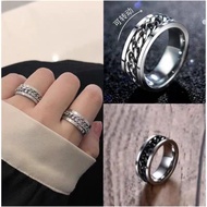 Punk Style Rotating Chain Ring / titanium Twist Chain Ring