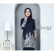 baju kurung moden baju kurung tunang baju kurung nikah  raudah navy blue