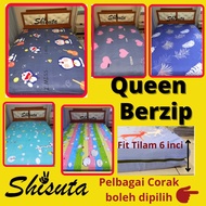 Sarung Tilam Berzip Queen/Zipper Bedsheet/Cadar Zip/Kain Tilam Zip