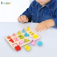 predolo Kids Number Matching Board Wooden Number Puzzle Toy Educational Stacking Puzzle