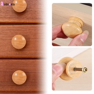 4 Sets Simple Wooden Round Cabinet Drawer Knobs Kitchen Cupboard Wardrobe Dresser Furniture Handle Hardware Accessories with Screw